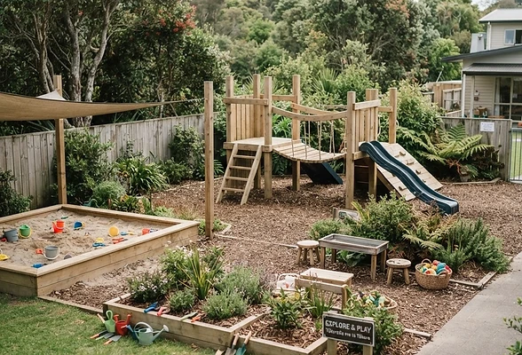 Outdoor play area at Noble
